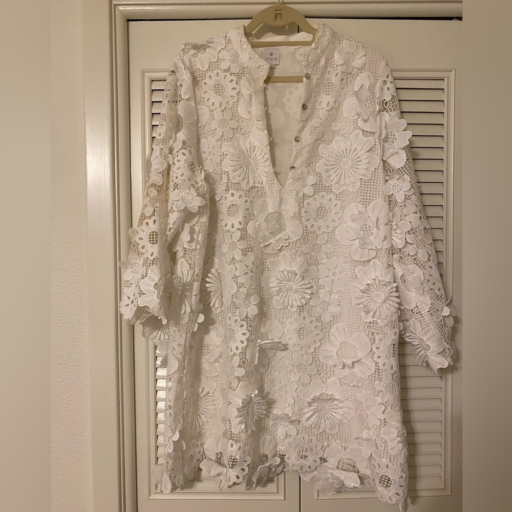 J Marie Collections white lace seraphina dress size large
